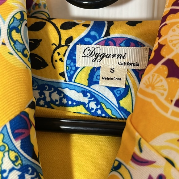 Dygarni jacket crop hoodie art to wear ruffle sleeve multicolor paisley boho S - Picture 3 of 16